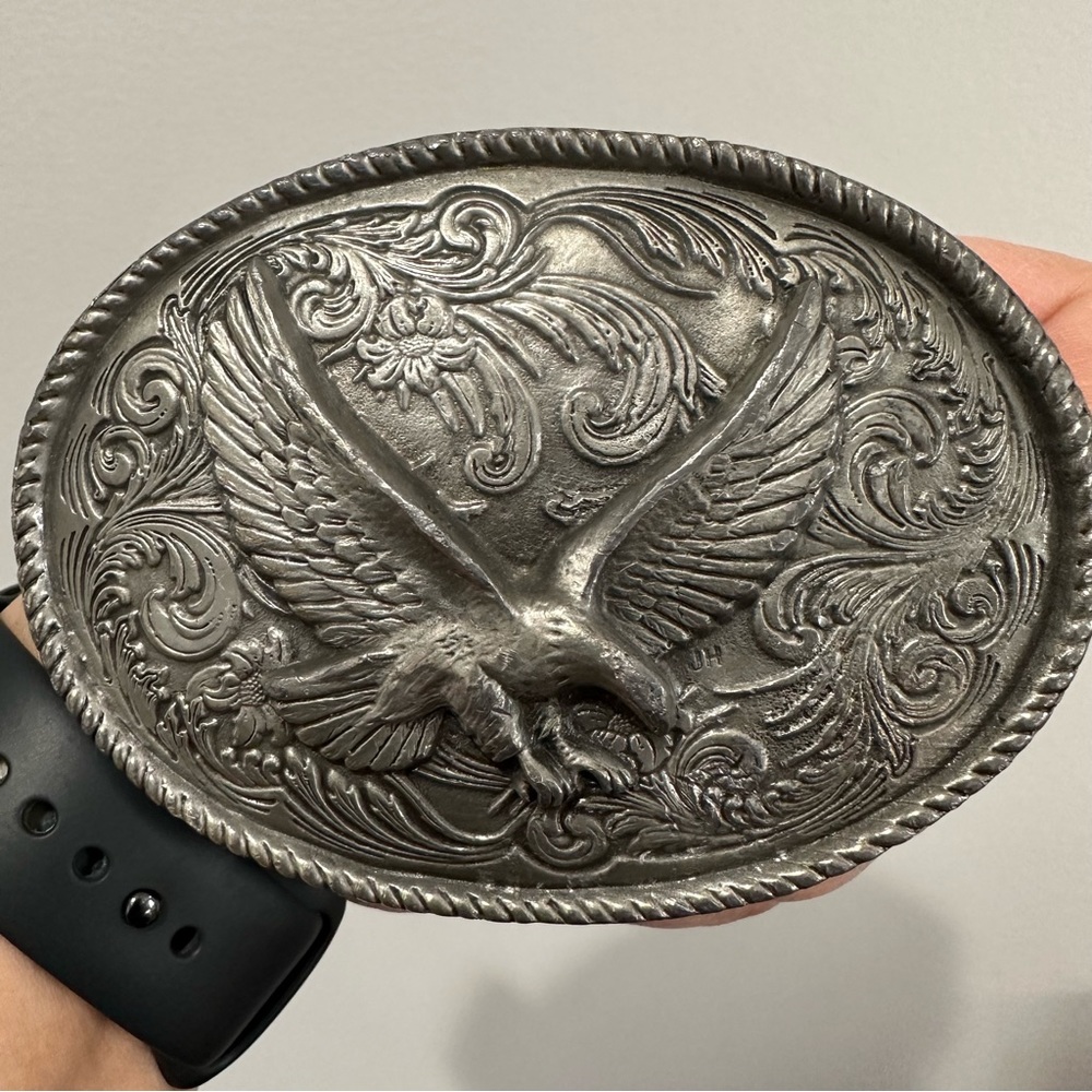 Pewter Rodeo Eagle Belt Buckle